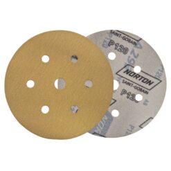 Norton Gold P120 150 mm 6 delikli cirtli disk zimpara cirt yuzey detay gorseli