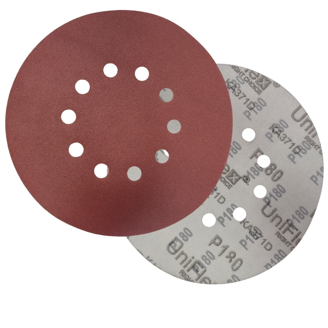 10 Delikli Alçı Zımparası 225 mm 1 Uniflex 225 mm 10 delikli cirtli alci zimparasi P180 kum gorseli