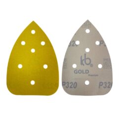 KB Üçgen Cırtlı Zımpara 94x135 mm – delikli üçgen zımpara, KB Gold Premium